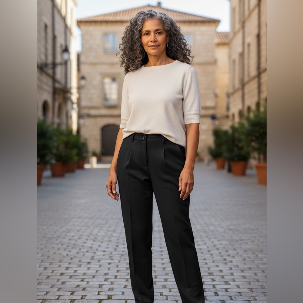 PrettyGarden Women’s Black Stretch Trousers | Size Large